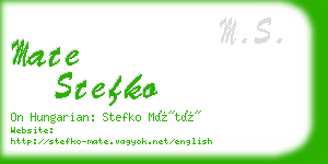 mate stefko business card